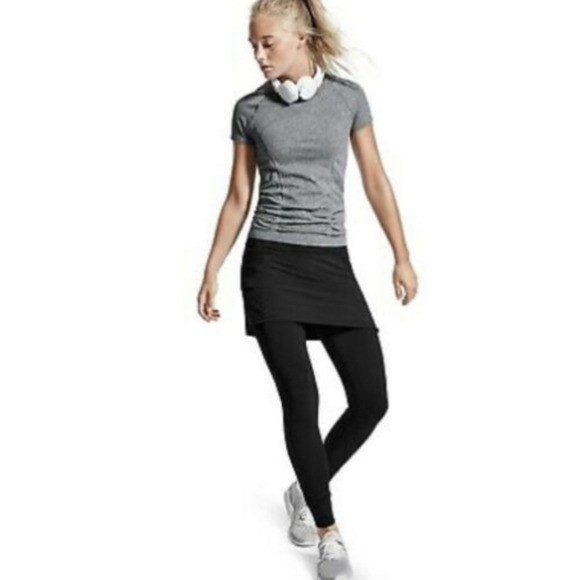 Athleta Skirted Leggings 2 in 1 Powder Peak Black Reflective Size XXS - Picture 1 of 12